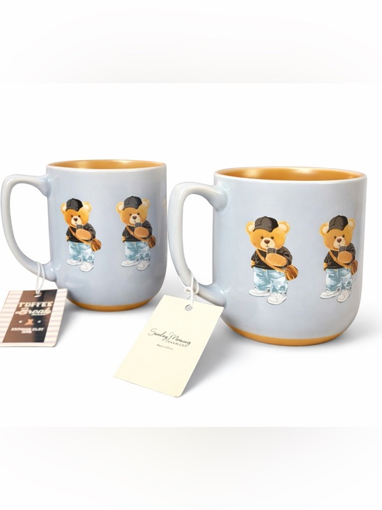 Sunday Morning Ceramics Other - SOLD OUT ‼️
 Set of 2 Teddy Bear Coffee Mugs Exposed Clay Ceramic